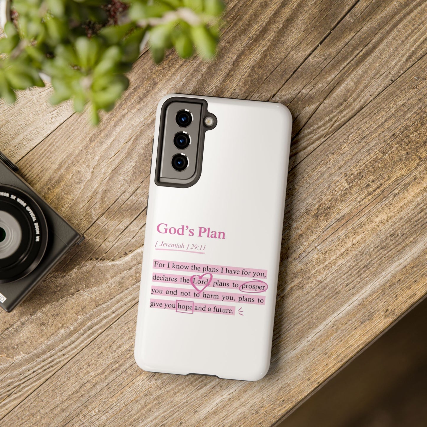 "God's Plan Jeremiah 29:11" — Inspirational Tough Phone Case