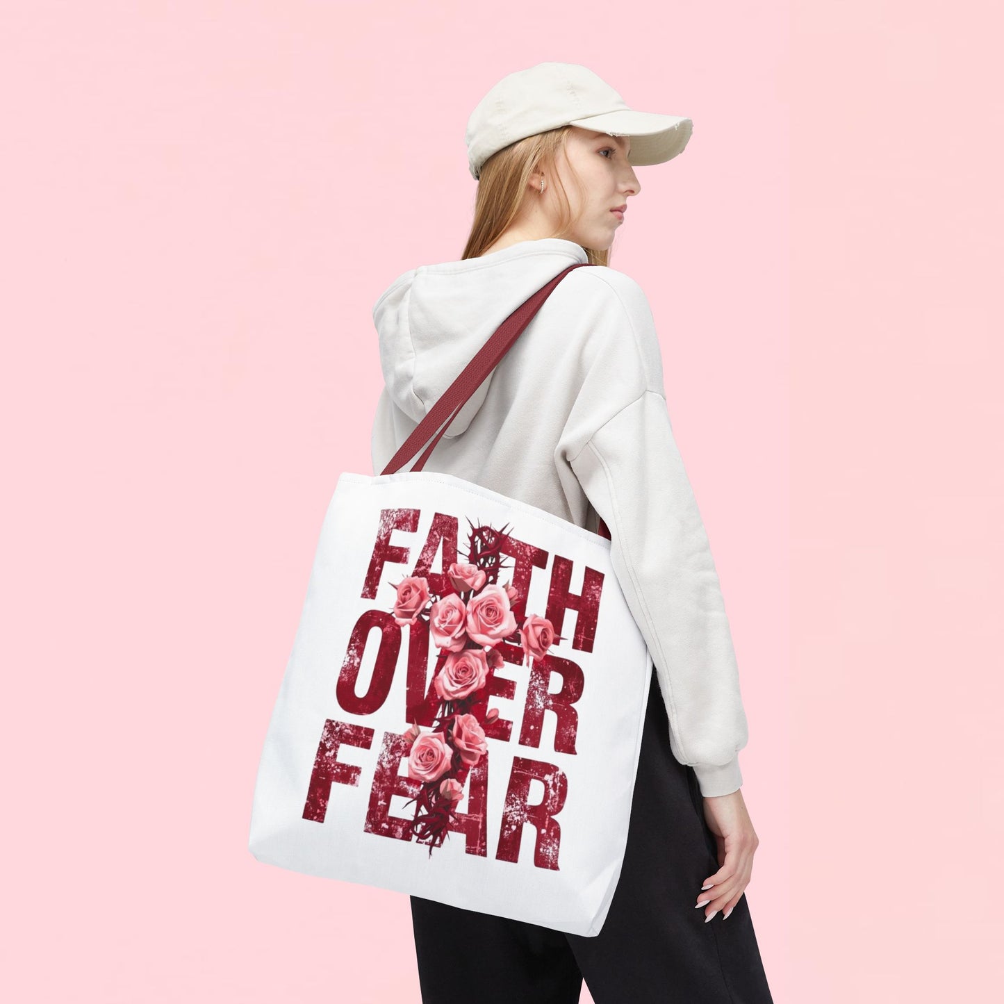 "Faith Over Fear" — Inspirational Tote Bag