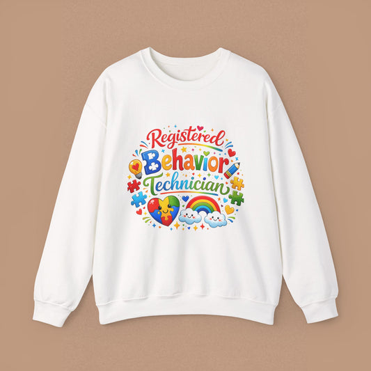 "Registered Behavior Technician" — Colorful Graphic Sweatshirt