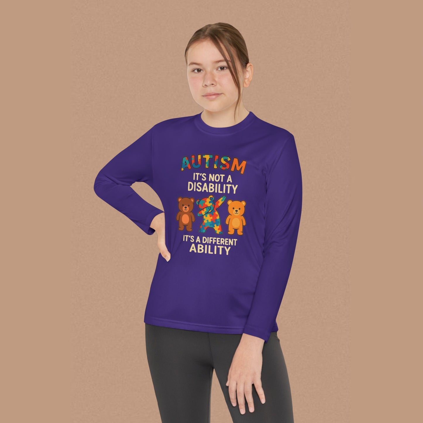 "Autism It's Not A Disability, It's A Different Ability" — Autism Awareness Youth Long Sleeve