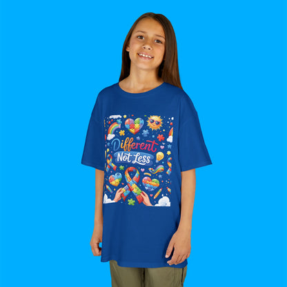 "Different Not Less" — Rainbow Graphic Kids Tee