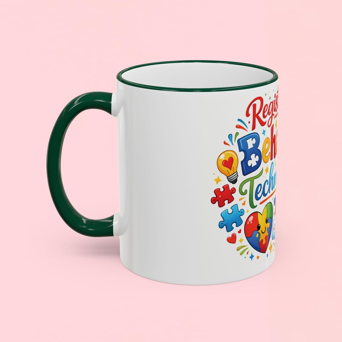 "Registered Behavior Technician" — Colorful Autism Appreciation Ceramic Mug