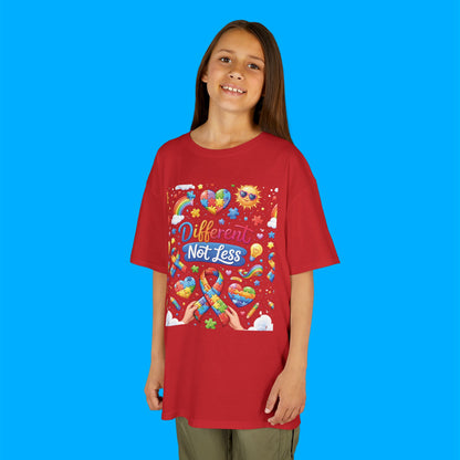 "Different Not Less" — Rainbow Graphic Kids Tee