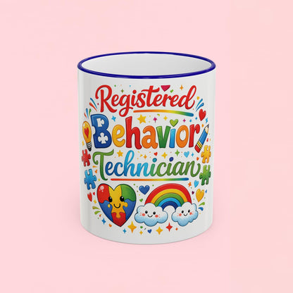 "Registered Behavior Technician" — Colorful Autism Appreciation Ceramic Mug