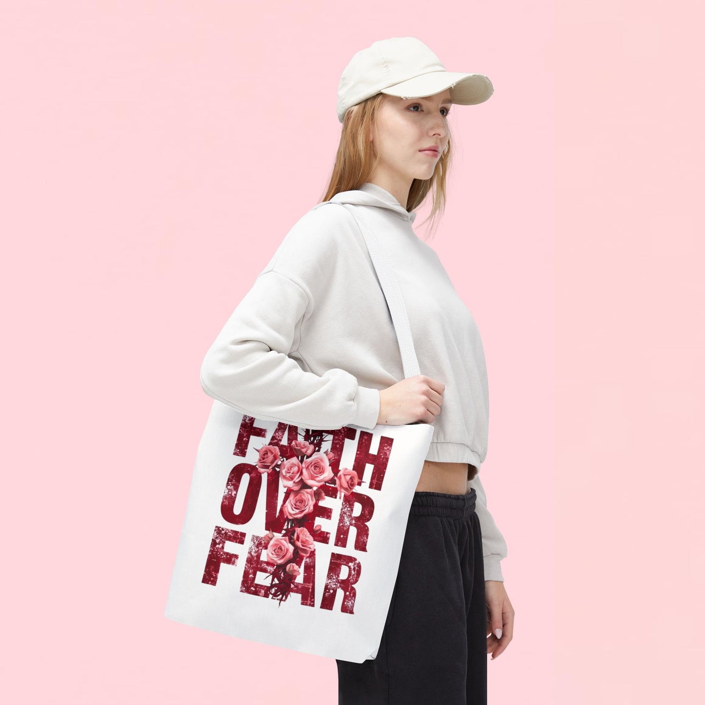 "Faith Over Fear" — Inspirational Tote Bag