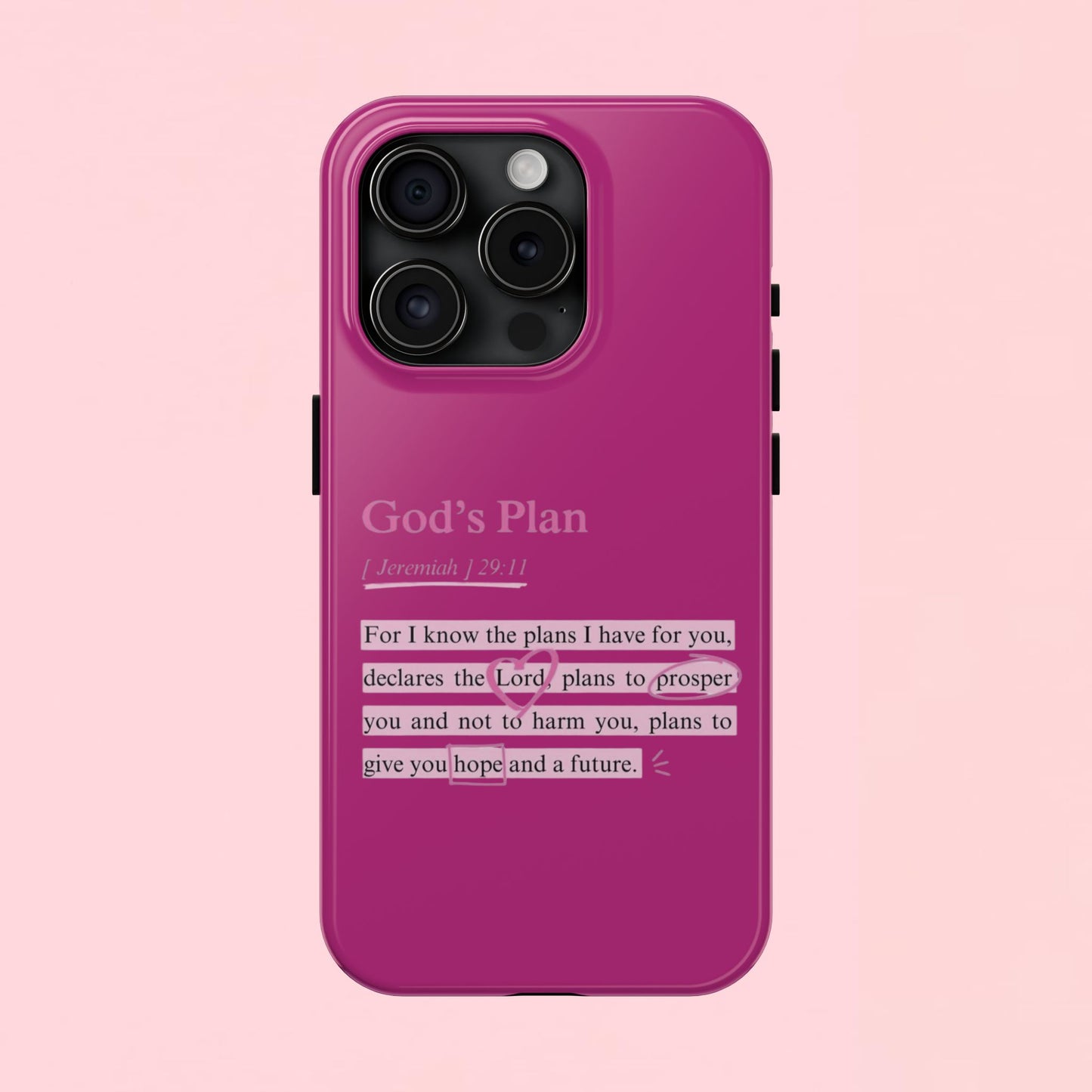 "God’s Plan Jeremiah 29:11" — Inspirational Tough Phone Case