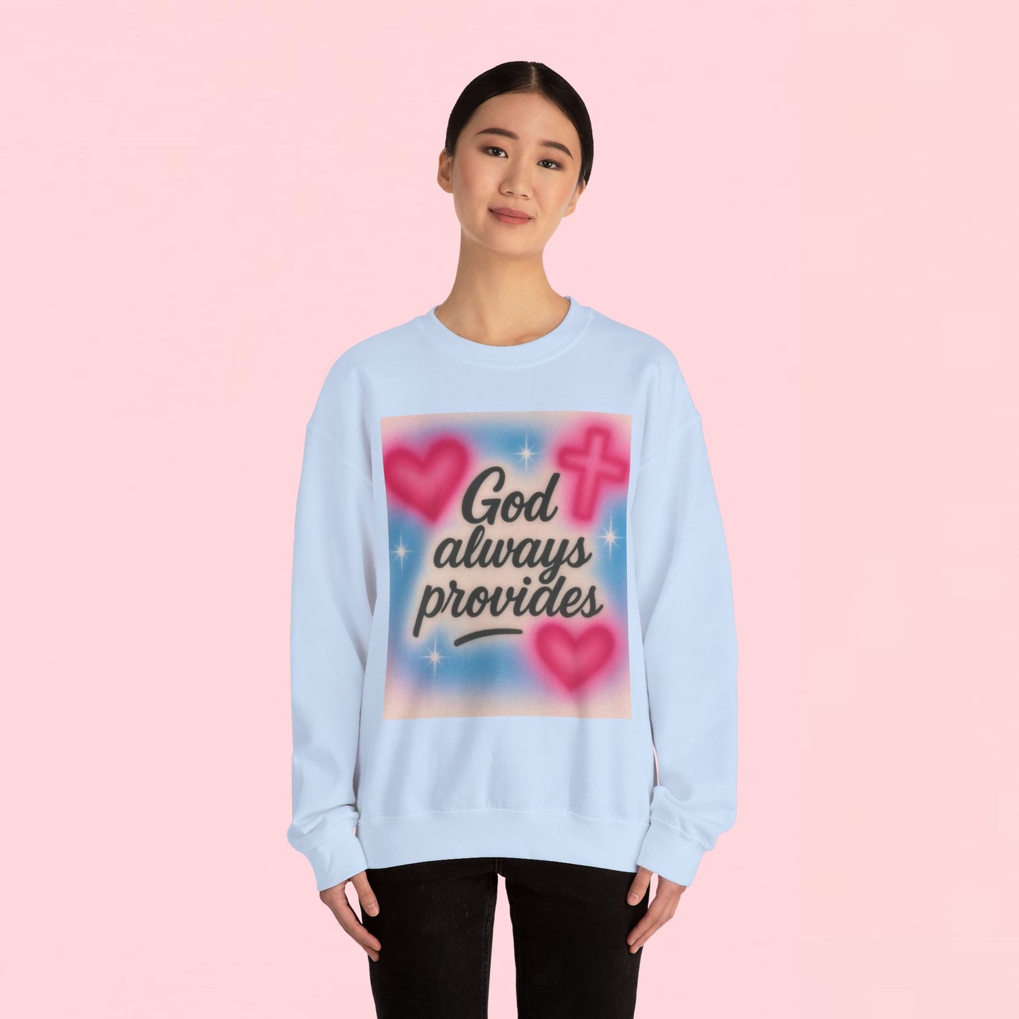 "God Always Provides" — Inspirational Graphic Sweatshirt