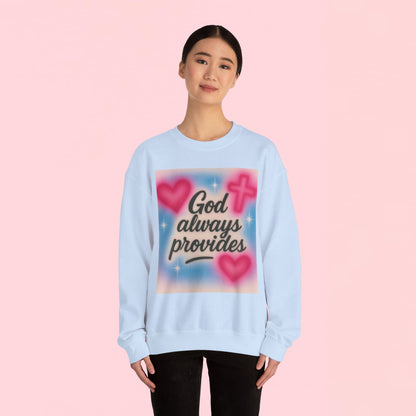 "God Always Provides" — Inspirational Graphic Sweatshirt