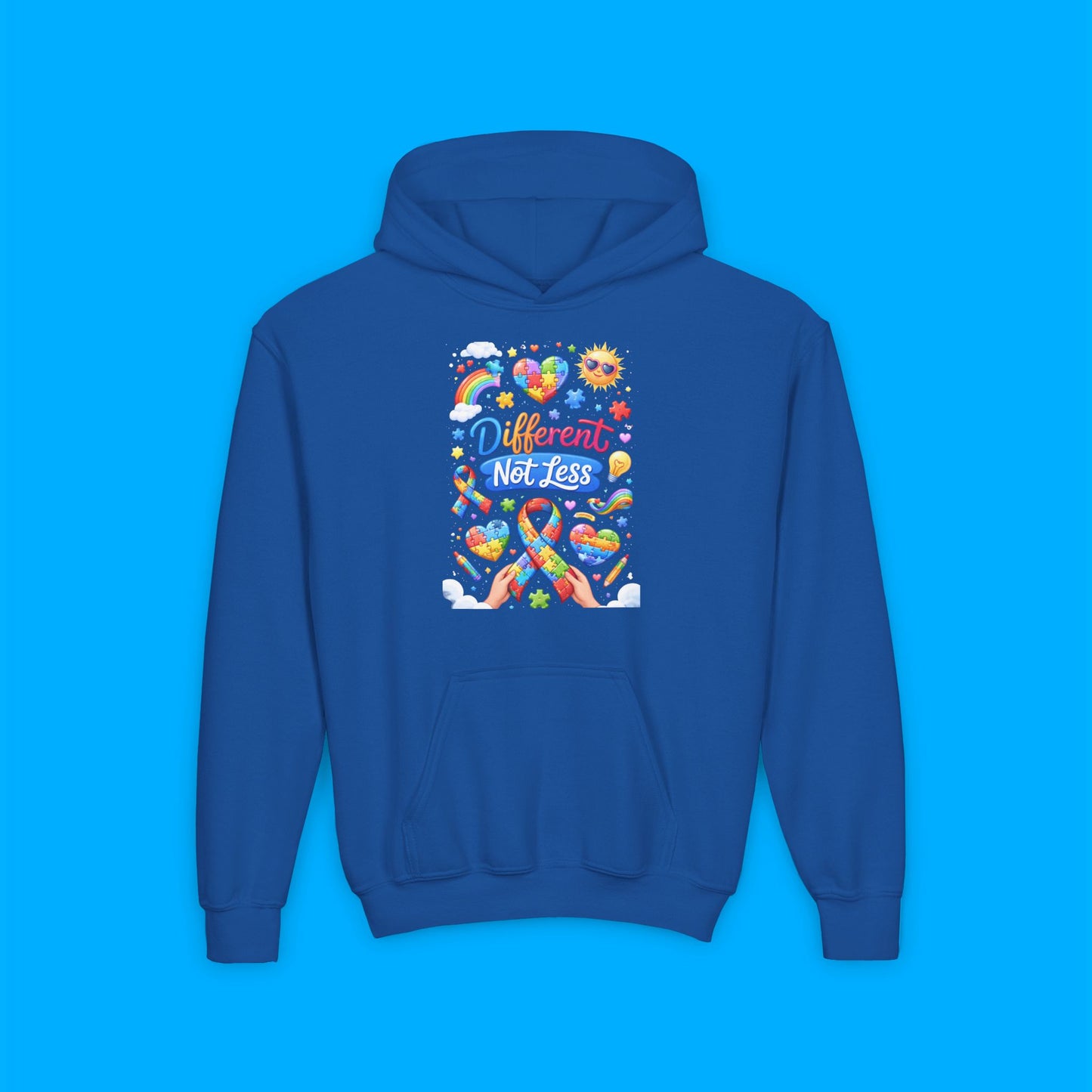 "Different Not Less" — Autism Awareness Youth Hoodie