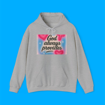 "God Always Provides" — Inspirational Graphic Hoodie