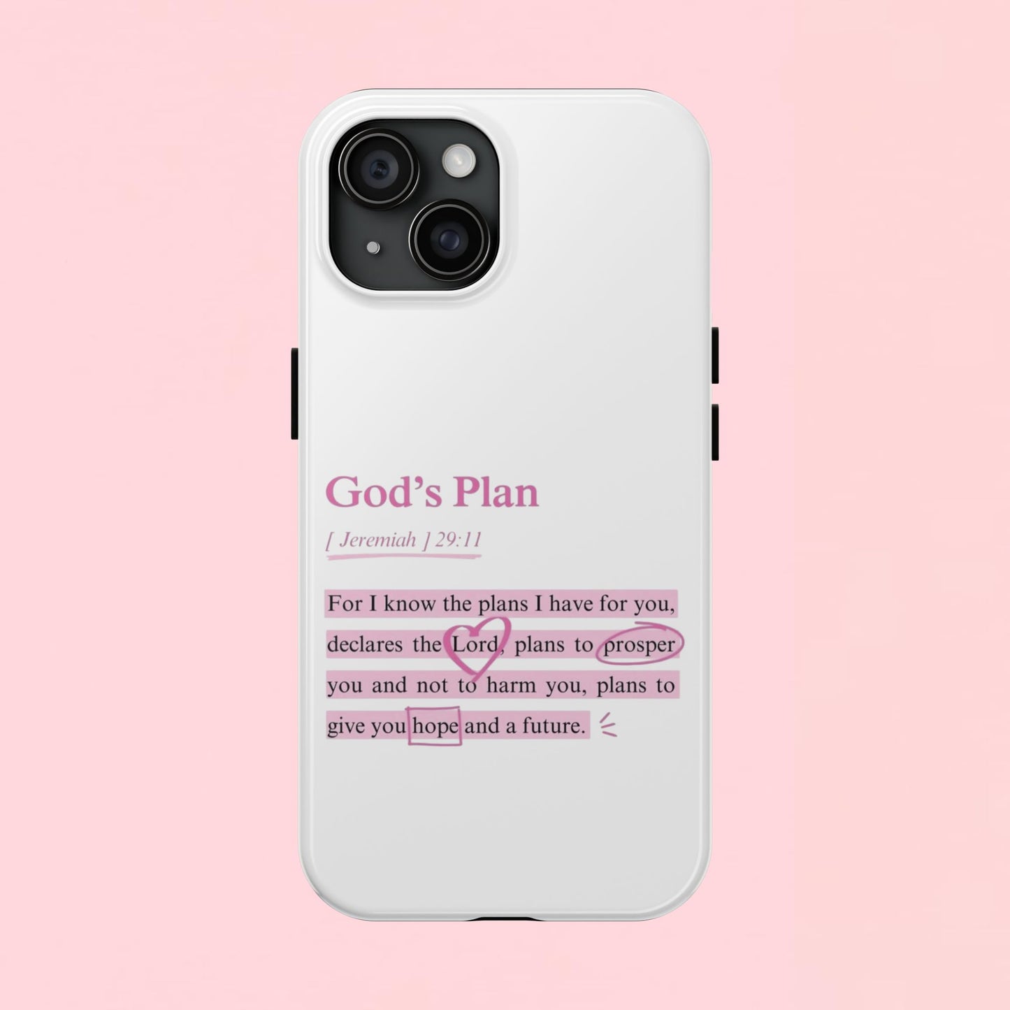 "God's Plan Jeremiah 29:11" — Inspirational Tough Phone Case
