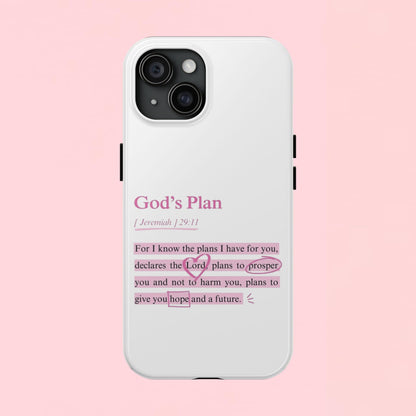 "God's Plan Jeremiah 29:11" — Inspirational Tough Phone Case