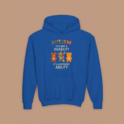 "Autism It's Not A Disability, It's A Different Ability" — Autism Awareness Youth Hoodie