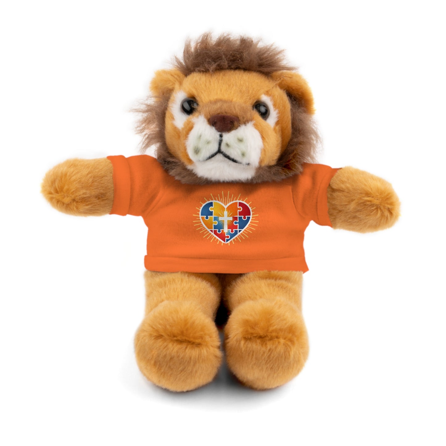 "Autism Puzzle Heart" — Teddy Plush Bear with Tee