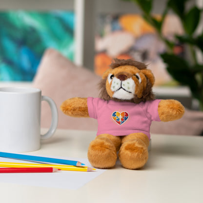 "Autism Puzzle Heart" — Teddy Plush Bear with Tee