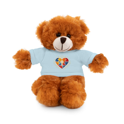 "Autism Puzzle Heart" — Teddy Plush Bear with Tee