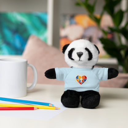 "Autism Puzzle Heart" — Teddy Plush Bear with Tee