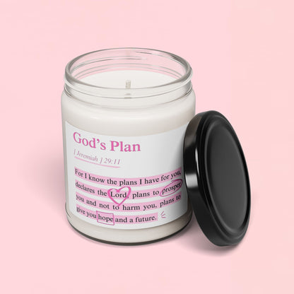"God's Plan Jeremiah 29:11" — Inspirational 9oz Scented Soy Candle