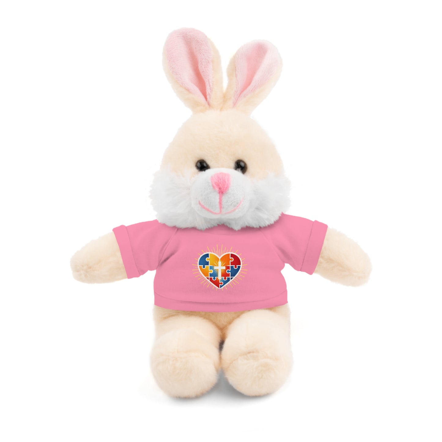 "Autism Puzzle Heart" — Teddy Plush Bear with Tee