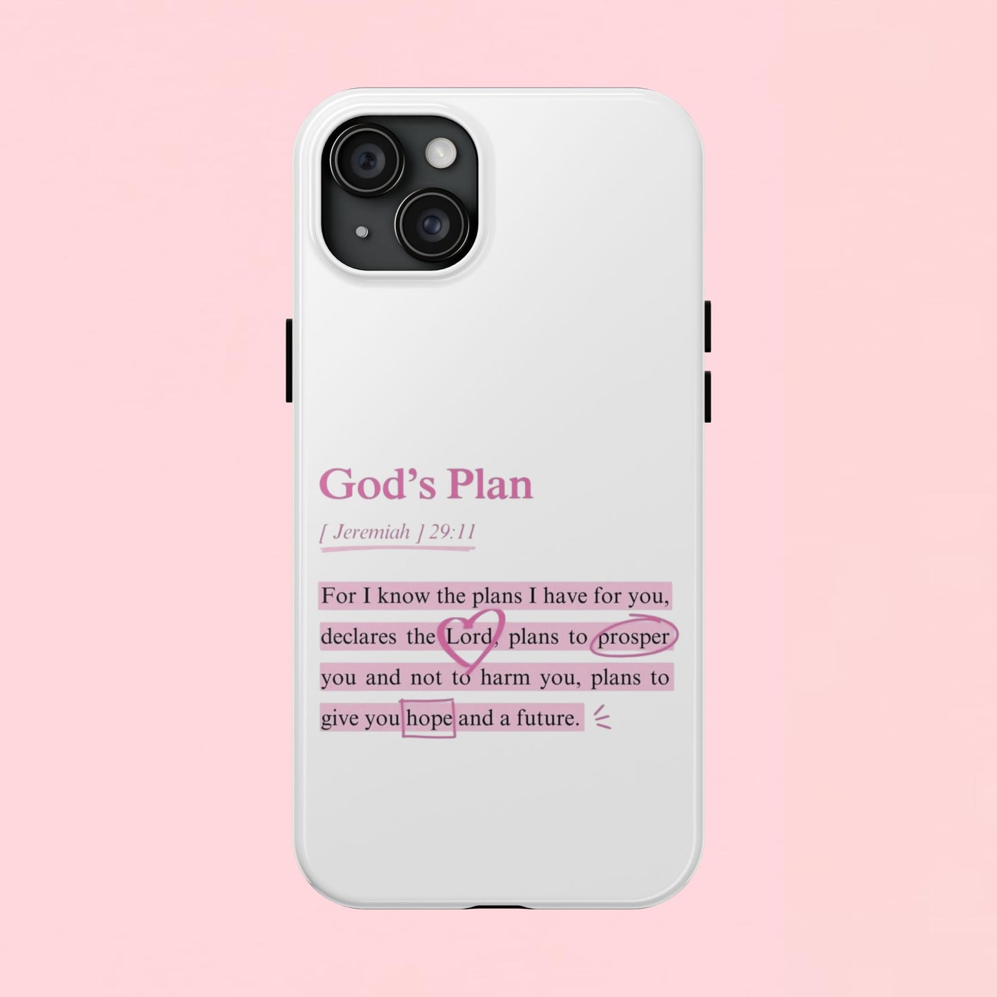 "God's Plan Jeremiah 29:11" — Inspirational Tough Phone Case