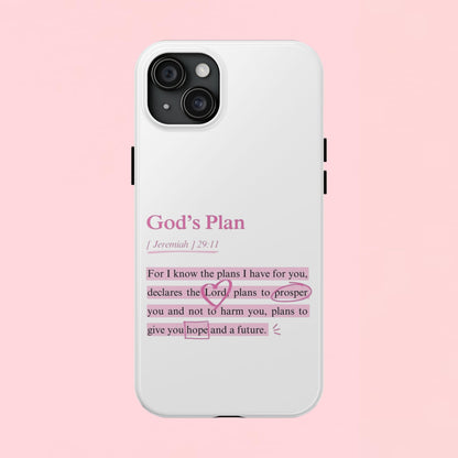 "God's Plan Jeremiah 29:11" — Inspirational Tough Phone Case