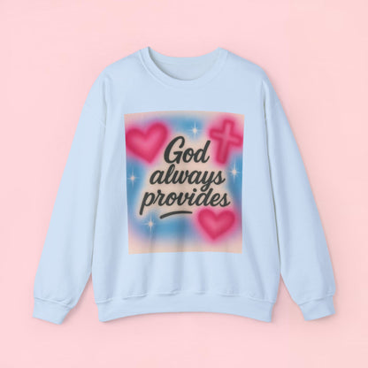 "God Always Provides" — Inspirational Graphic Sweatshirt