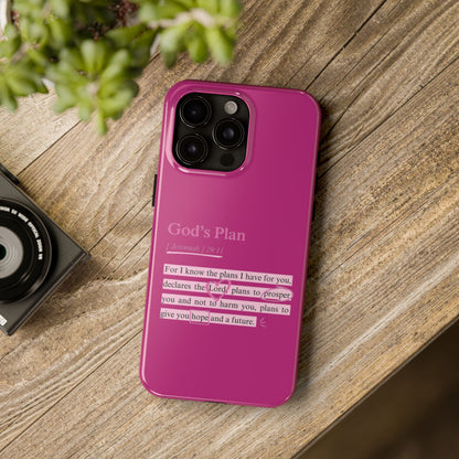 "God’s Plan Jeremiah 29:11" — Inspirational Tough Phone Case