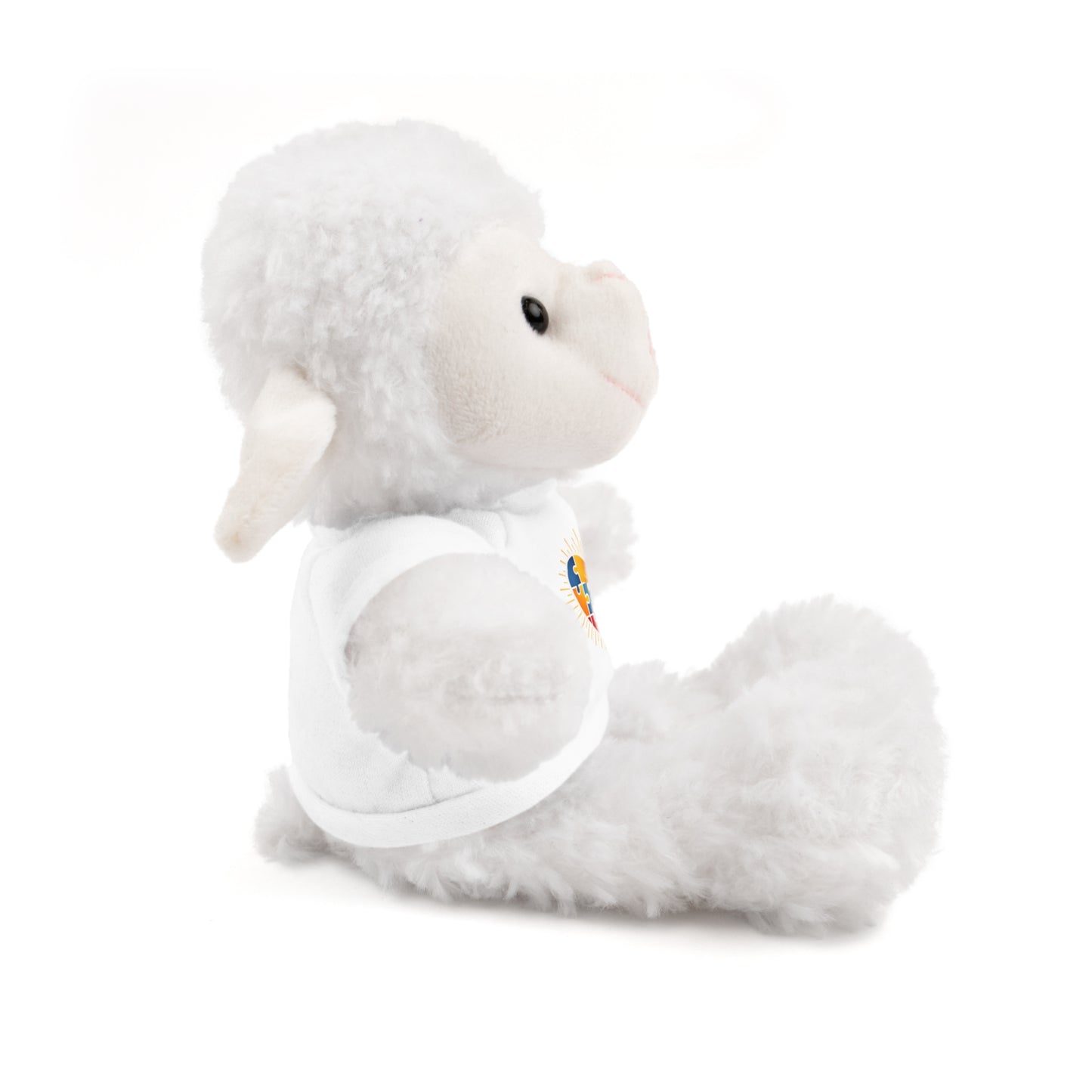 "Autism Puzzle Heart" — Teddy Plush Bear with Tee