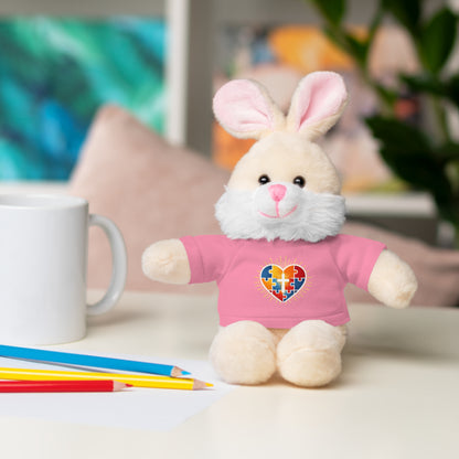 "Autism Puzzle Heart" — Teddy Plush Bear with Tee