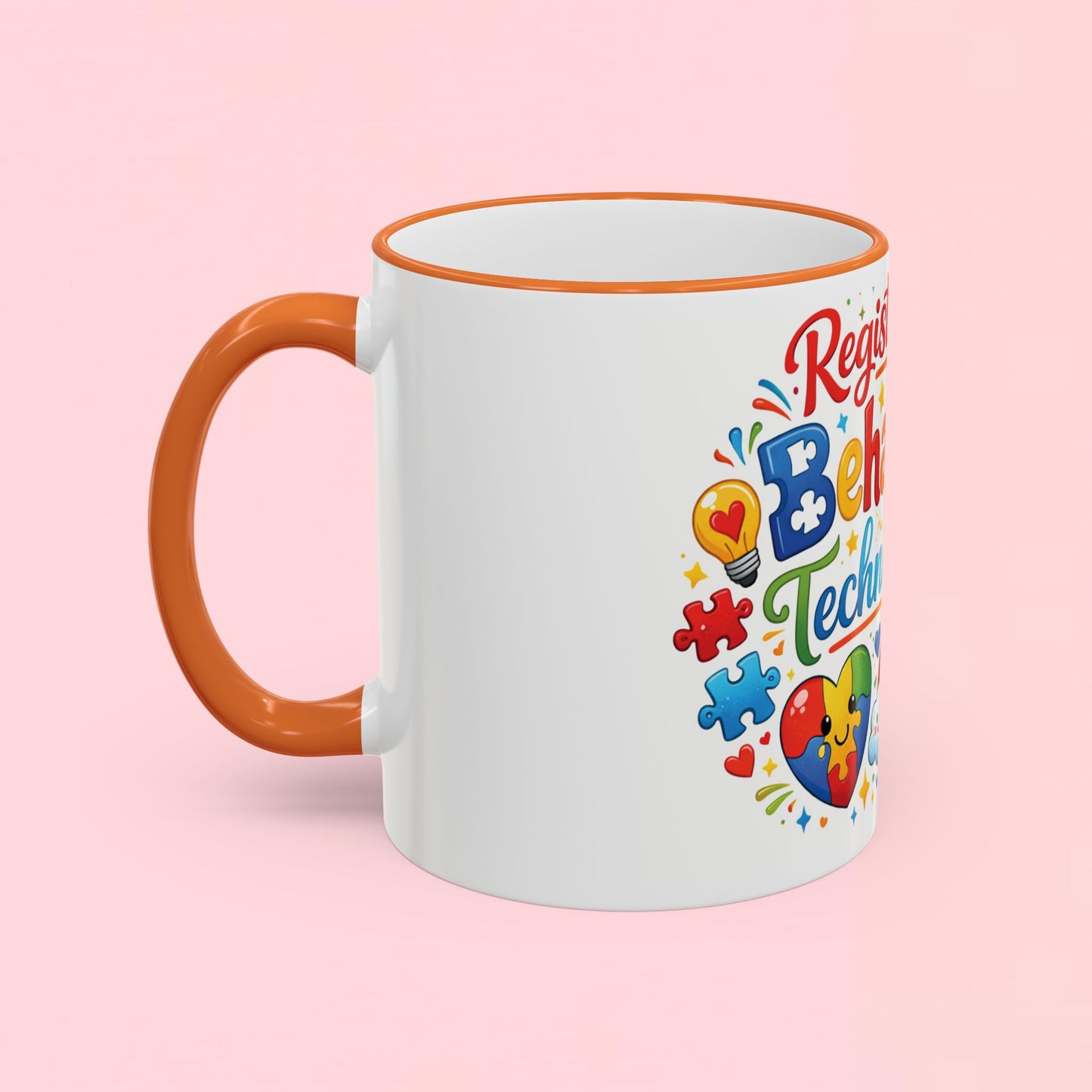 "Registered Behavior Technician" — Colorful Autism Appreciation Ceramic Mug