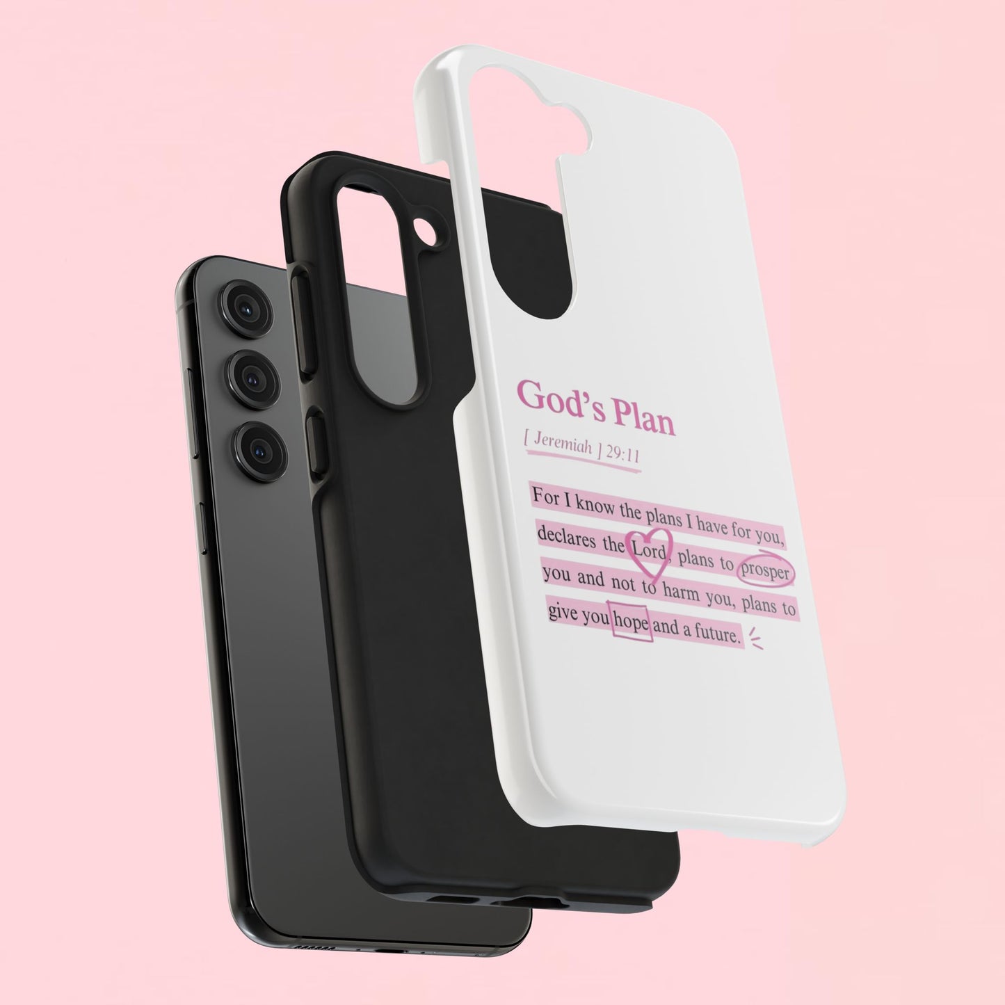 "God's Plan Jeremiah 29:11" — Inspirational Tough Phone Case