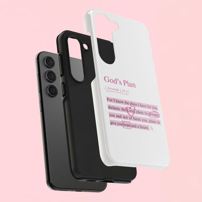 "God's Plan Jeremiah 29:11" — Inspirational Tough Phone Case
