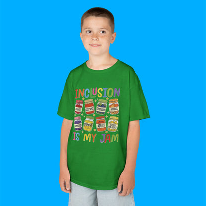 "Inclusion Is My Jam" — Rainbow Graphic Kids Tee
