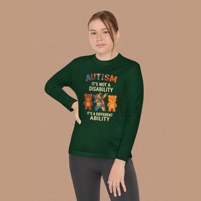 "Autism It's Not A Disability, It's A Different Ability" — Autism Awareness Youth Long Sleeve