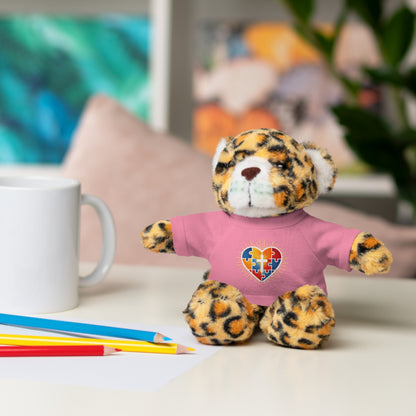 "Autism Puzzle Heart" — Teddy Plush Bear with Tee