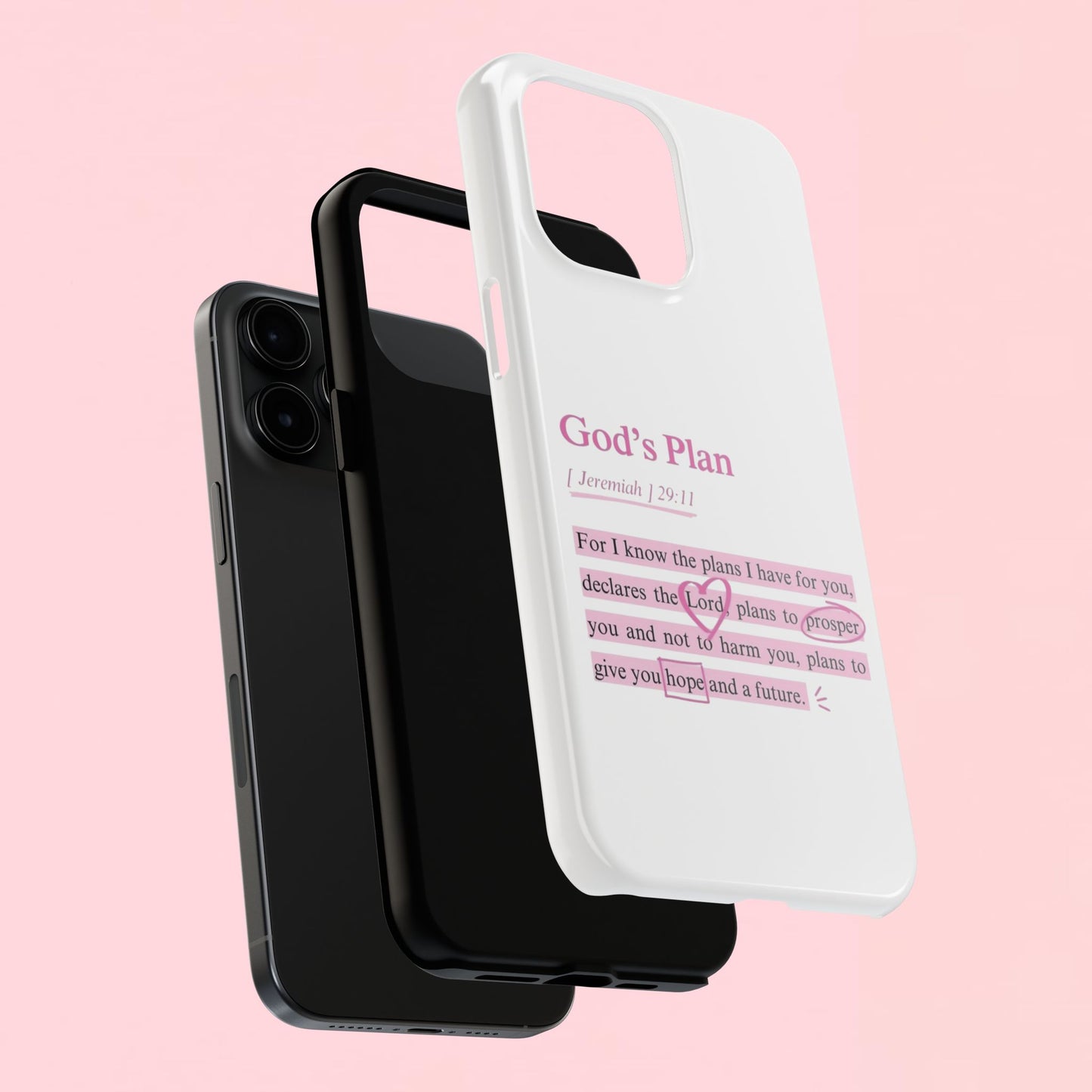"God's Plan Jeremiah 29:11" — Inspirational Tough Phone Case