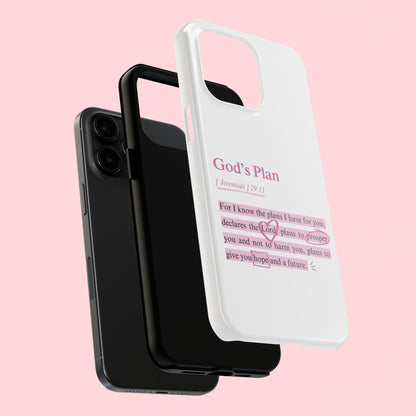 "God's Plan Jeremiah 29:11" — Inspirational Tough Phone Case