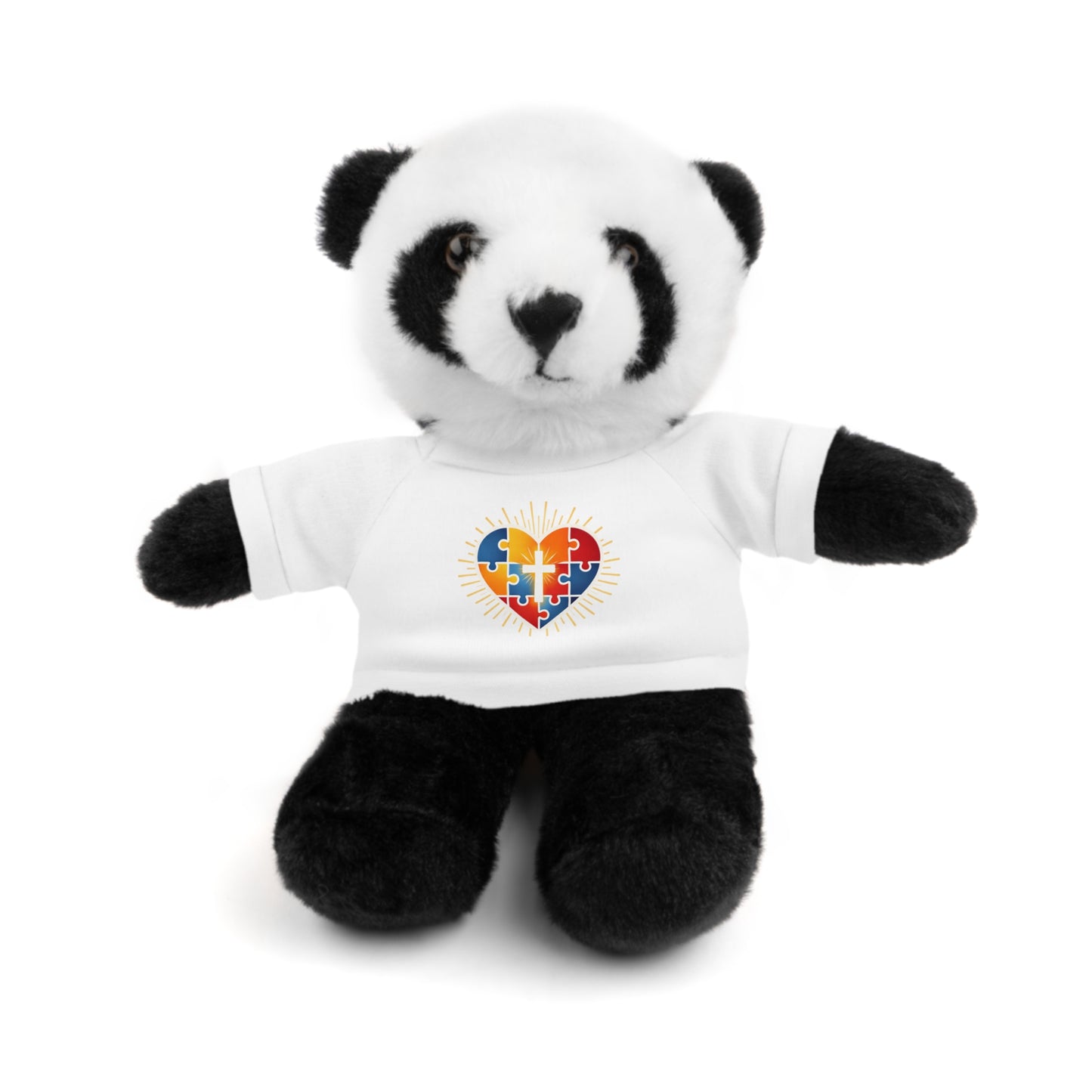 "Autism Puzzle Heart" — Teddy Plush Bear with Tee