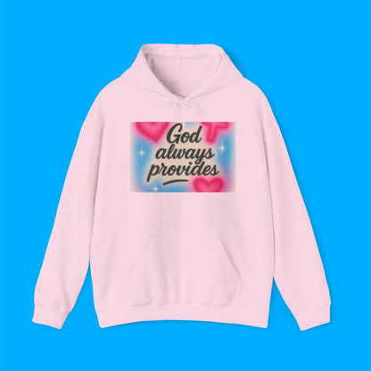 "God Always Provides" — Inspirational Graphic Hoodie