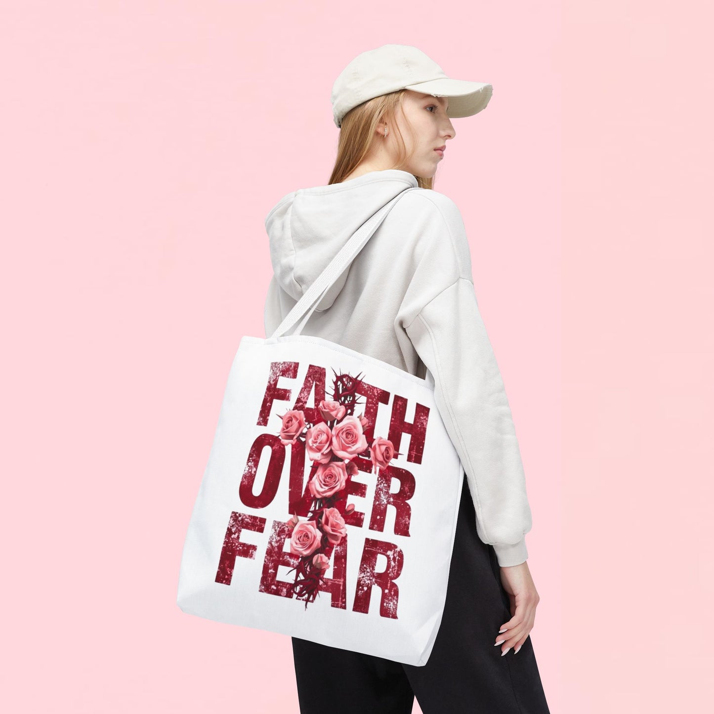 "Faith Over Fear" — Inspirational Tote Bag