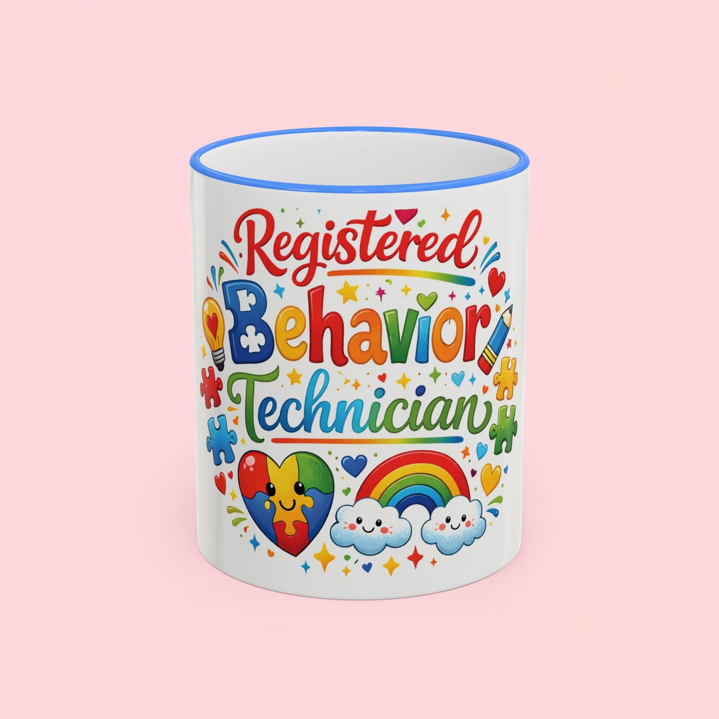 "Registered Behavior Technician" — Colorful Autism Appreciation Ceramic Mug