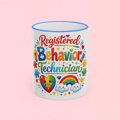 "Registered Behavior Technician" — Colorful Autism Appreciation Ceramic Mug