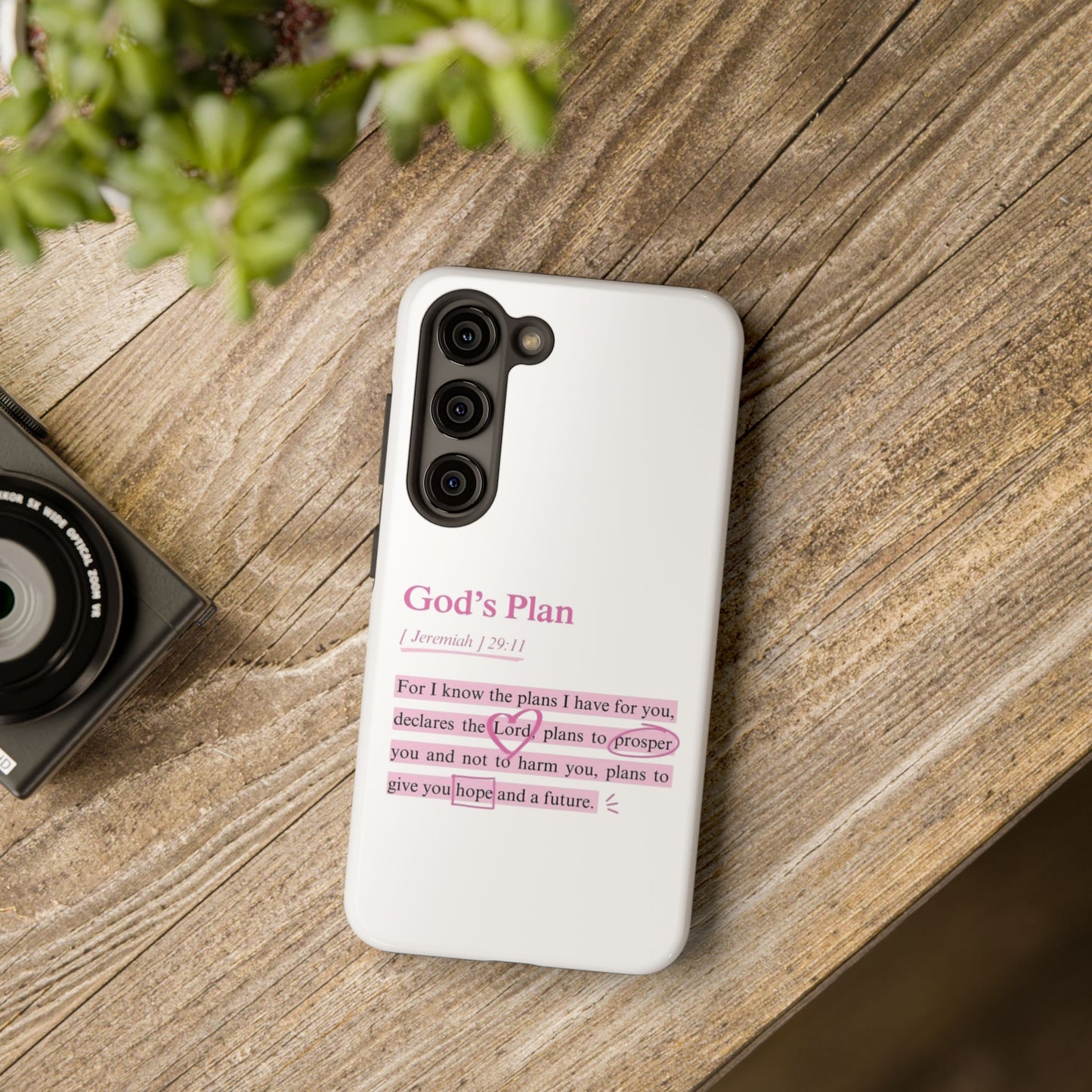 "God's Plan Jeremiah 29:11" — Inspirational Tough Phone Case