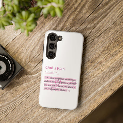 "God's Plan Jeremiah 29:11" — Inspirational Tough Phone Case