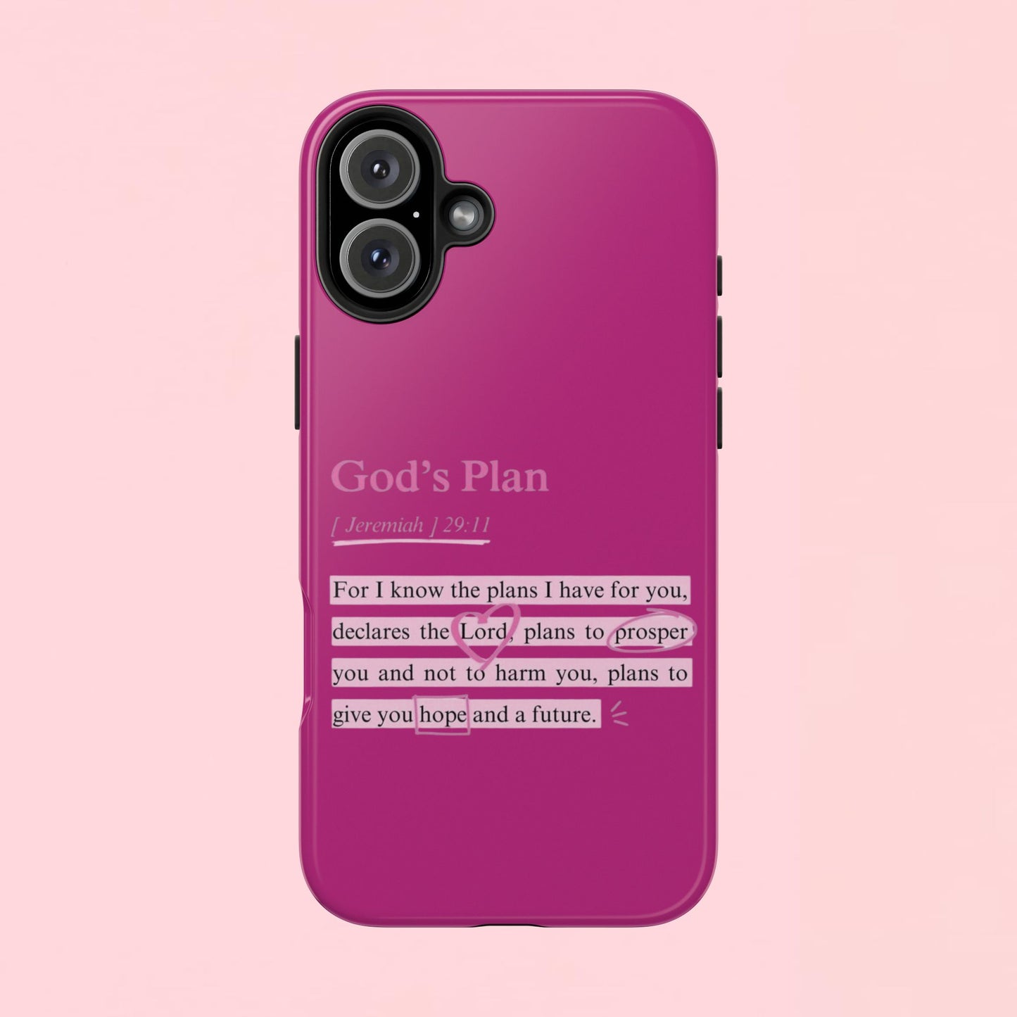 "God’s Plan Jeremiah 29:11" — Inspirational Tough Phone Case