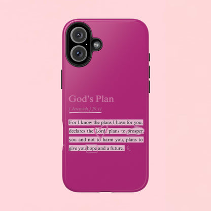 "God’s Plan Jeremiah 29:11" — Inspirational Tough Phone Case