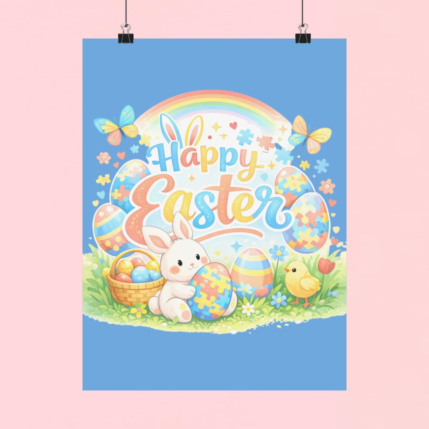 "Happy Easter" Matte Poster — Wall Art for Office & Home