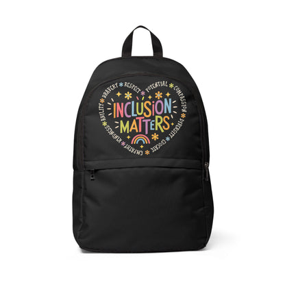 "Inclusion Matters" — Rainbow Heart Backpack