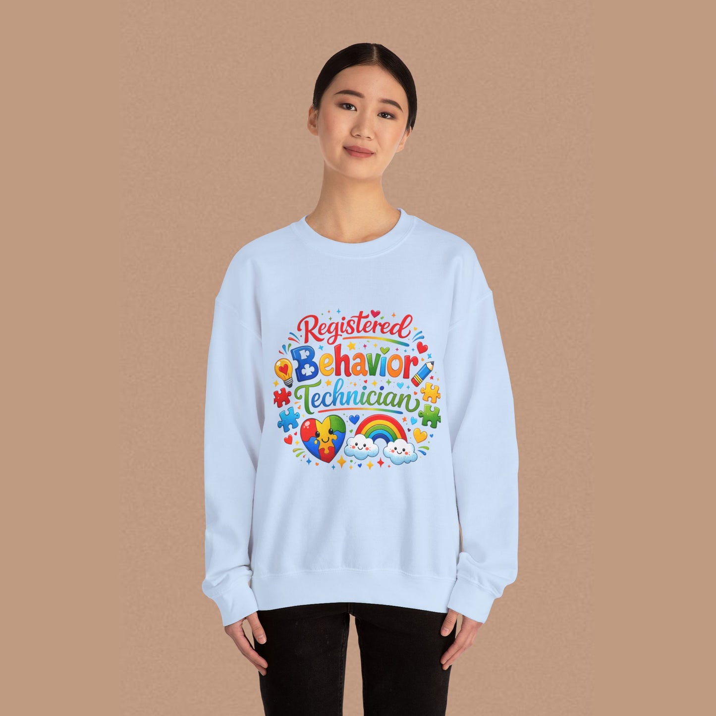 "Registered Behavior Technician" — Colorful Graphic Sweatshirt