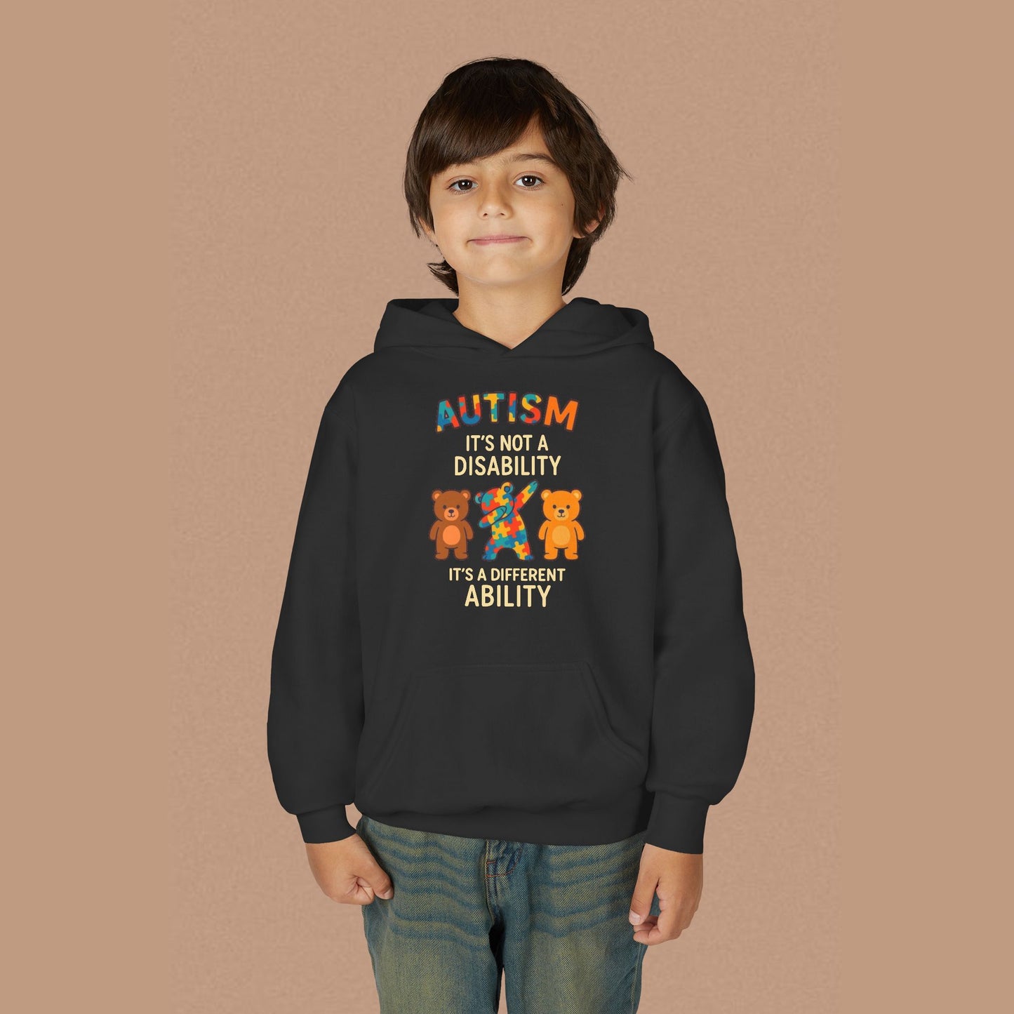"Autism It's Not A Disability, It's A Different Ability" — Autism Awareness Youth Hoodie